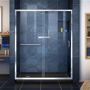 DreamLine Infinity-Z Alcove Shower Kit - 30-in x 60-in - Left Drain - Chrome