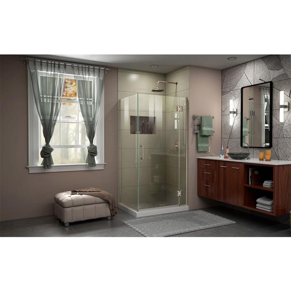 DreamLine Unidoor-X Shower Enclosure - 3-Panel - 29.38-in - Nickel