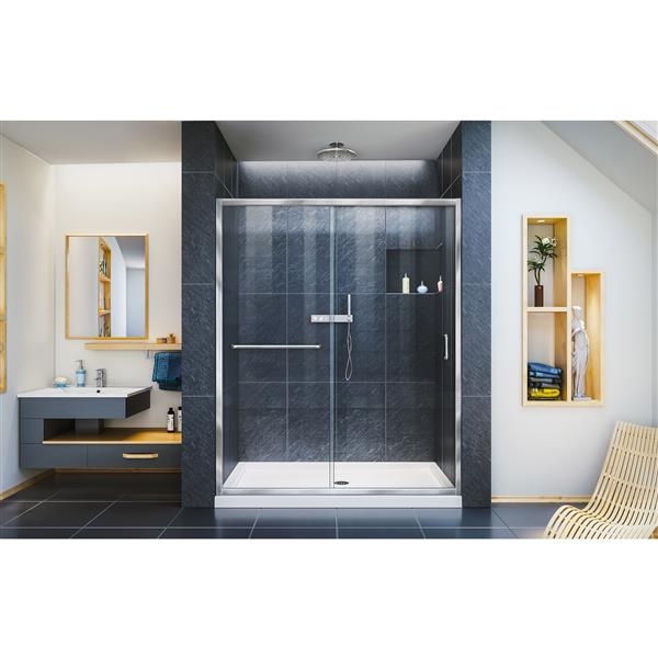 DreamLine Infinity-Z Alcove Shower Kit - 32-in x 60-in - Center - Chrome