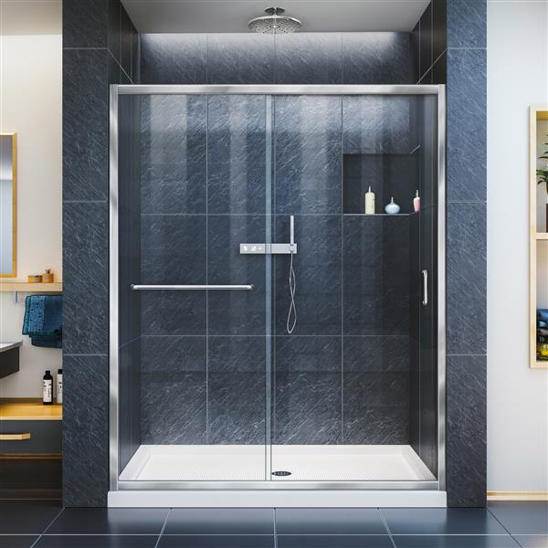 DreamLine Infinity-Z Alcove Shower Kit - 32-in x 60-in - Center - Chrome