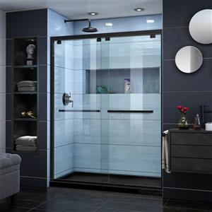 Ensemble de douche en verre Encore de DreamLine, 34 po x 60 po, noir satiné