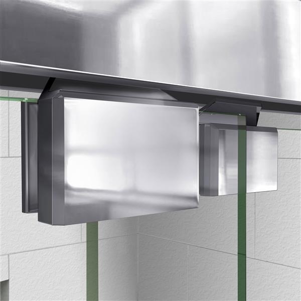 DreamLine Encore Alcove Shower Kit - 30-in - Right Drain Base - Chrome
