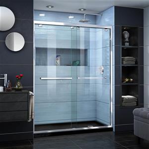 DreamLine Encore Alcove Shower Kit - 30-in - Right Drain Base - Chrome