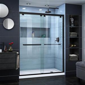 DreamLine Encore Alcove Shower Kit - 34-in - Right Drain - Satin Black