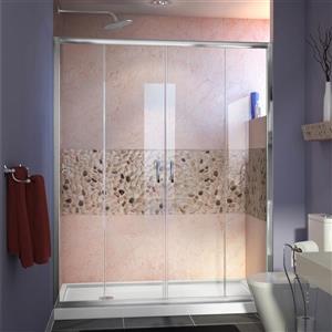 Ensemble de douche Visions de DreamLine, 36 po x 60 po, base blanche, chrome