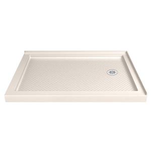 Base de douche en coin SlimLine de DreamLine, 34 po x 48 po, crème