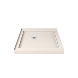 Base de douche carée SlimLine de DreamLine, 36 po x 36 po, crème