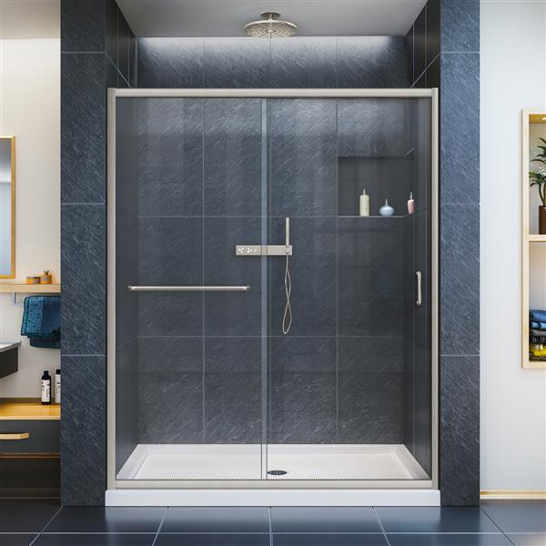 DreamLine Infinity-Z Alcove Shower Kit - 32-in x 54-in - Nickel