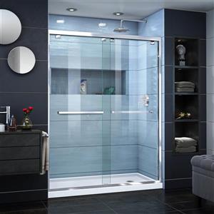 DreamLine Encore Alcove Shower Kit - 36-in x 60-in - Right Drain - Chrome