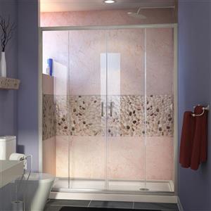 DreamLine Visions Alcove Shower Kit - 34-in x 60-in - Right Drain - Nickel