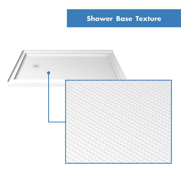 DreamLine SlimLine 36-in x 54-in White Rectangle Corner Shower Base