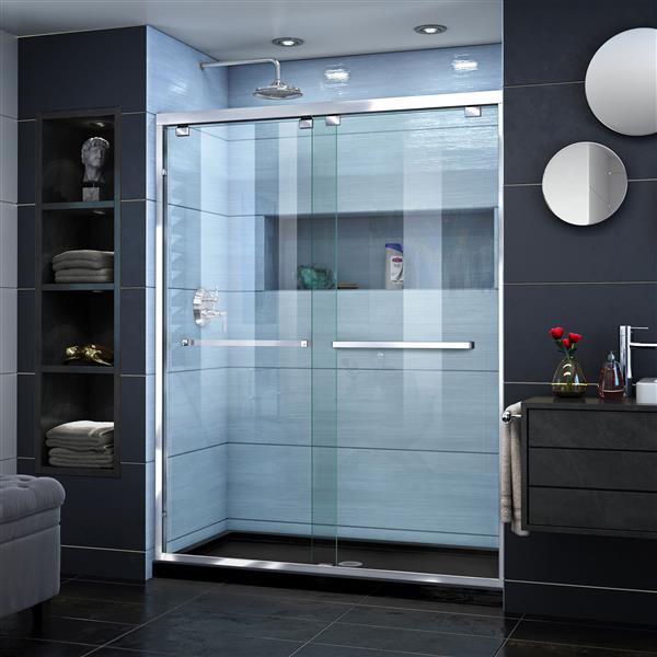 DreamLine Encore Alcove Shower Kit - 36-in - Acrylic Base - Chrome