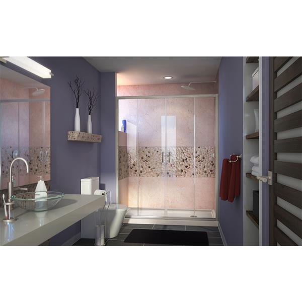 DreamLine Visions Alcove Shower Kit - 36-in - Right Drain - Nickel