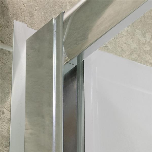 DreamLine Visions Alcove Shower Kit - 34-in- Left Drain - Brushed Nickel