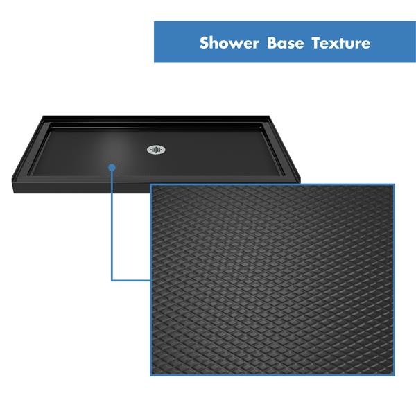 DreamLine SlimLine 34-in x 48-in Black Acrylic Alcove Shower Base