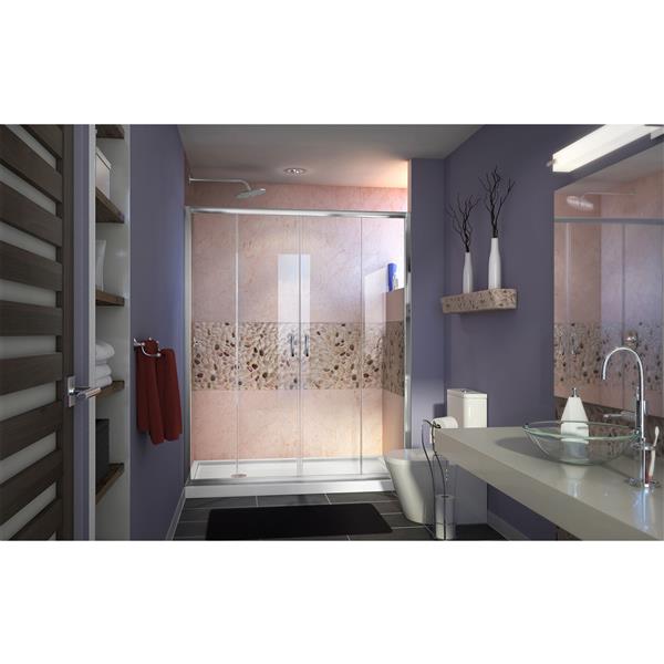 DreamLine Visions Alcove Shower Kit - 30-in x 60-in - Left Drain - Chrome