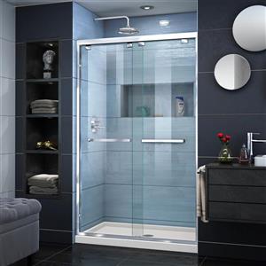 DreamLine Encore Alcove Shower Kit - 34-in x 48-in - Glass Door - Chrome