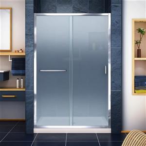 DreamLine Infinity-Z Alcove Shower Kit - 36-in x 48-in - Center Drain - Chrome