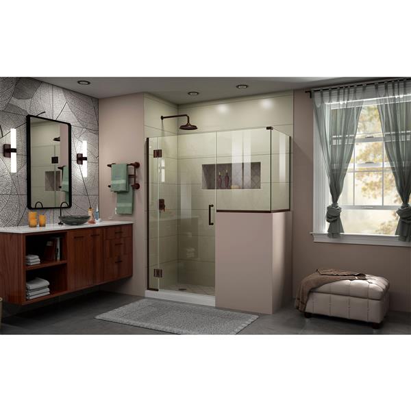 DreamLine Unidoor-X Shower Enclosure - Hinged Door - 59-in - Bronze