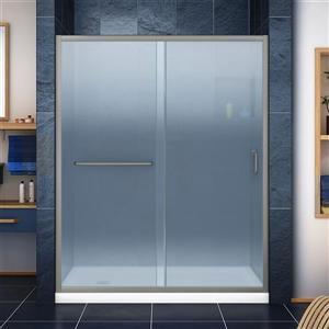 DreamLine Infinity-Z Alcove Shower Kit - 30-in x 60-in- Glass Panels - Nickel