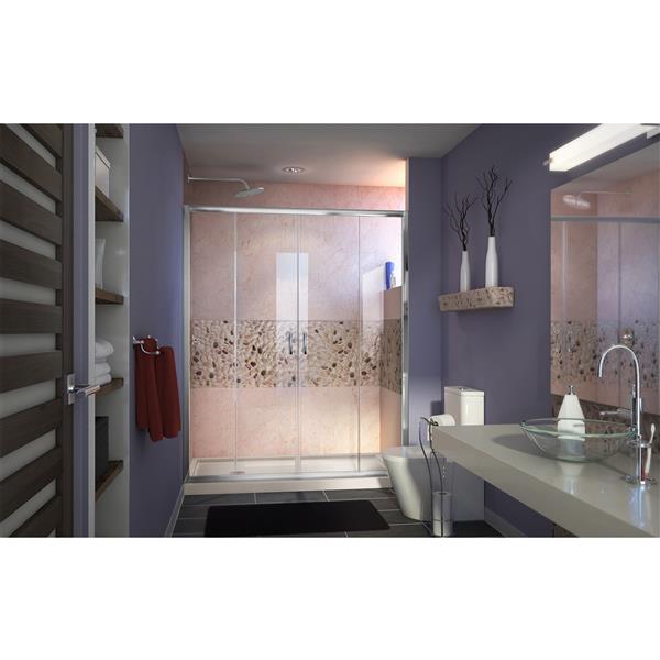 DreamLine Visions Alcove Shower Kit - 34-in x 60-in- Glass Panels - Chrome