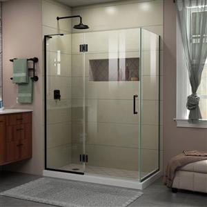 Cabine de douche en verre Unidoor-X DreamLine, 3 panneaux, 48,38 po x 34 po x 72 po, noir satiné