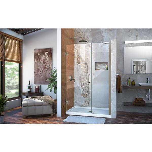 Porte de douche Unidoor de DreamLine, 45-46 po x 72 po, nickel brossé