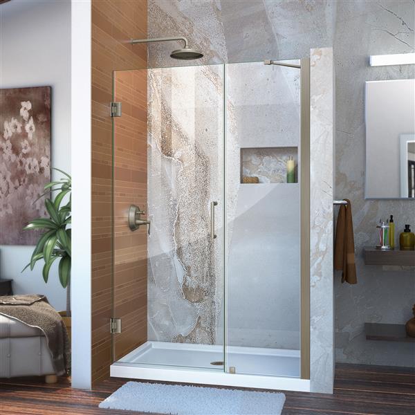 Porte de douche Unidoor de DreamLine, 45-46 po x 72 po, nickel brossé