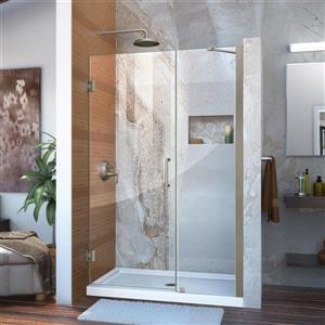 Porte de douche Unidoor de DreamLine, 45-46 po x 72 po, nickel brossé