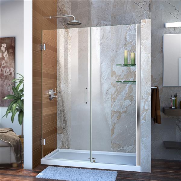 DreamLine Unidoor Frameless Shower Door - 49-50-in x 72-in - Chrome