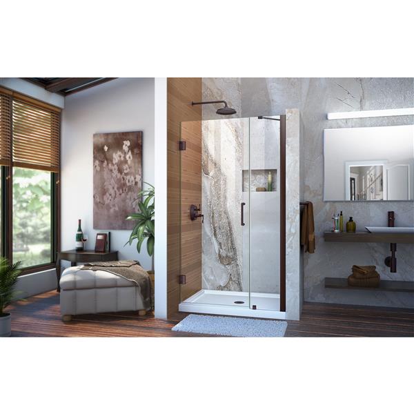 DreamLine Unidoor Shower Door - 41-42-in x 72-in - Oil Rubbed Bronze