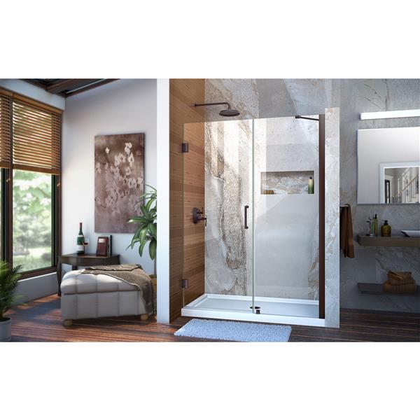 DreamLine Unidoor Shower Door - Clear Glass - 47-48-in x 72-in - Oil Rubbed Bronze