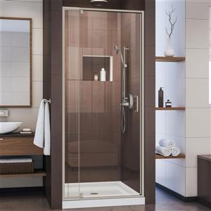 DreamLine Flex Shower Door - 32-36-in x 72-in - Brushed Nickel