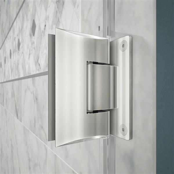 Porte de douche Flex de DreamLine, 32-36 po x 72 po, nickel brossé