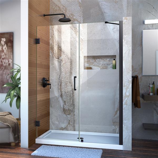 Porte de douche Unidoor de DreamLine, 4950 po x 72 po, noir satiné SHDR2049721009 RONA
