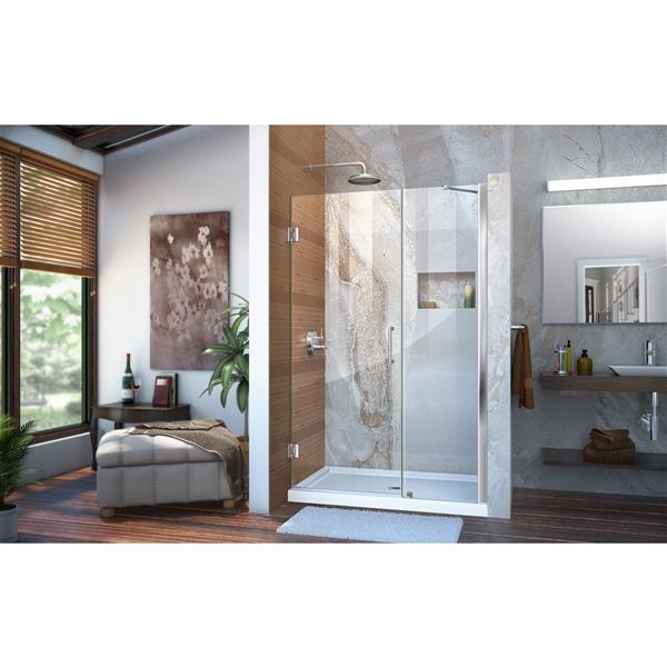 DreamLine Unidoor Alcove Shower Door - Clear Glass - 41-42-in x 72-in - Chrome