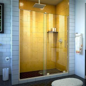 Porte de douche en verre Mirage-Z de DreamLine, 56-60 po x 72 po, nickel brossé