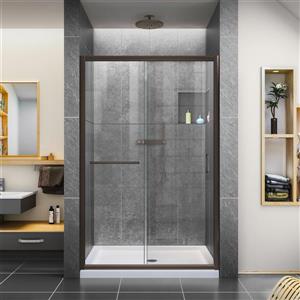 Porte de douche Infinity-Z de DreamLine, 44-48 po x 72 po, bronze huilé