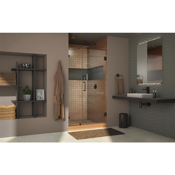 Porte de douche en verre Unidoor de DreamLine, 58-59 po x 72 po, noir satiné