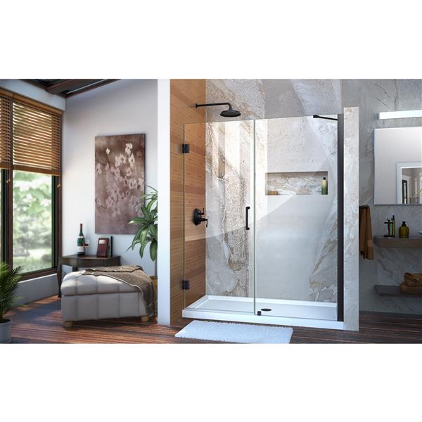 DreamLine Unidoor Shower Door - 57-58-in x 72-in - Satin Black