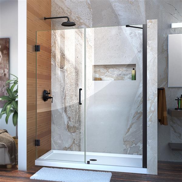 DreamLine Unidoor Shower Door - 57-58-in x 72-in - Satin Black