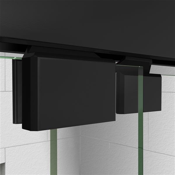 Encore 44-48 x 76 Semi-Frameless Bypass 8mm Shower Door in Satin Black