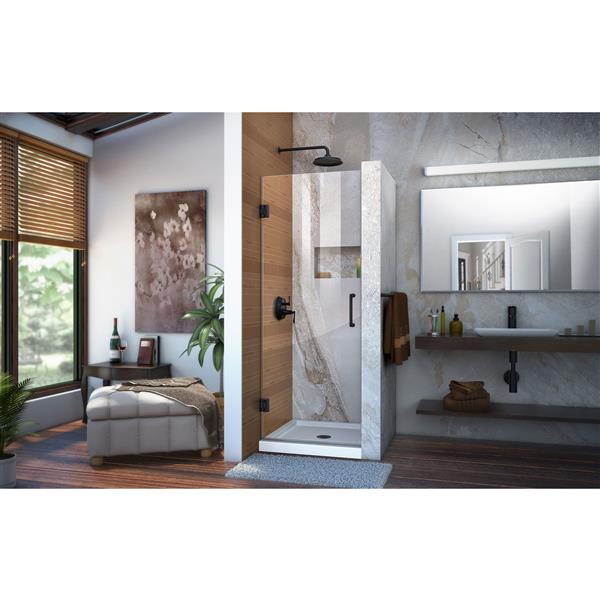 Porte de douche Unidoor de DreamLine, 29 po x 72 po, noir satiné