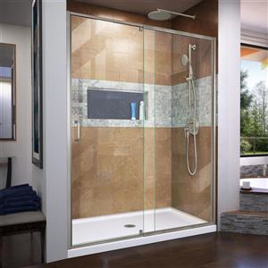 DreamLine Flex Shower Door - 56-60-in x 72-in - Brushed Nickel