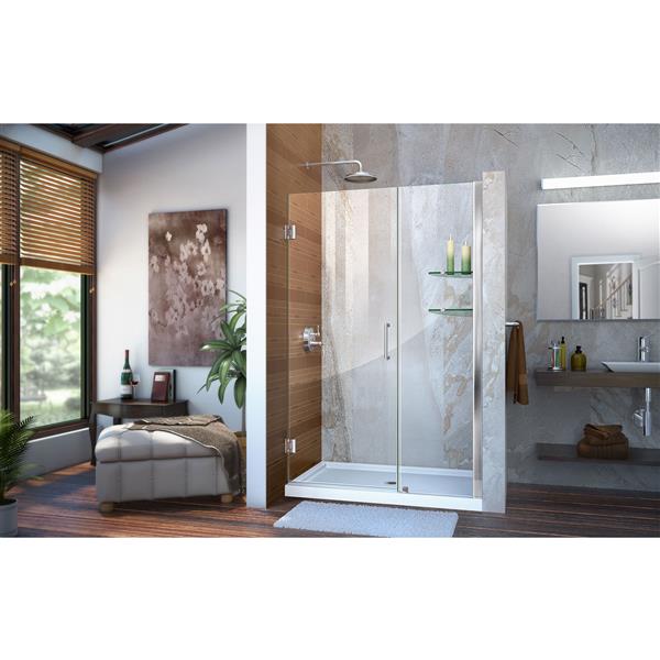 DreamLine Unidoor Shower Door - Clear Glass - 46-47-in x 72-in - Chrome