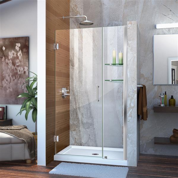 DreamLine Unidoor Frameless Shower Door 40 41 In X 72 In Chrome   330695362 MainImage 001 L 