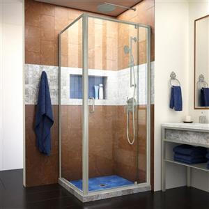 Cabine de douche Flex de DreamLine, 32,44-36,44 po x 72 po, nickel brossé