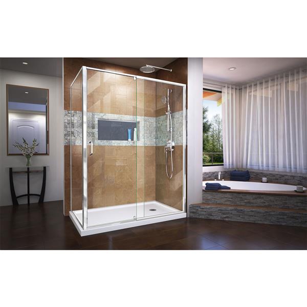 DreamLine Flex Shower Enclosure - 56.44-60.44-in x 72-in - Chrome