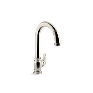 Robinet d'évier de cuisine escamotable sans contact Beckon de KOHLER, nickel vibrant poli