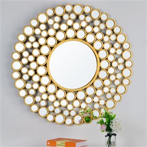 Plata Decor Kooza Wall  Mirror -  Gold - 42-in